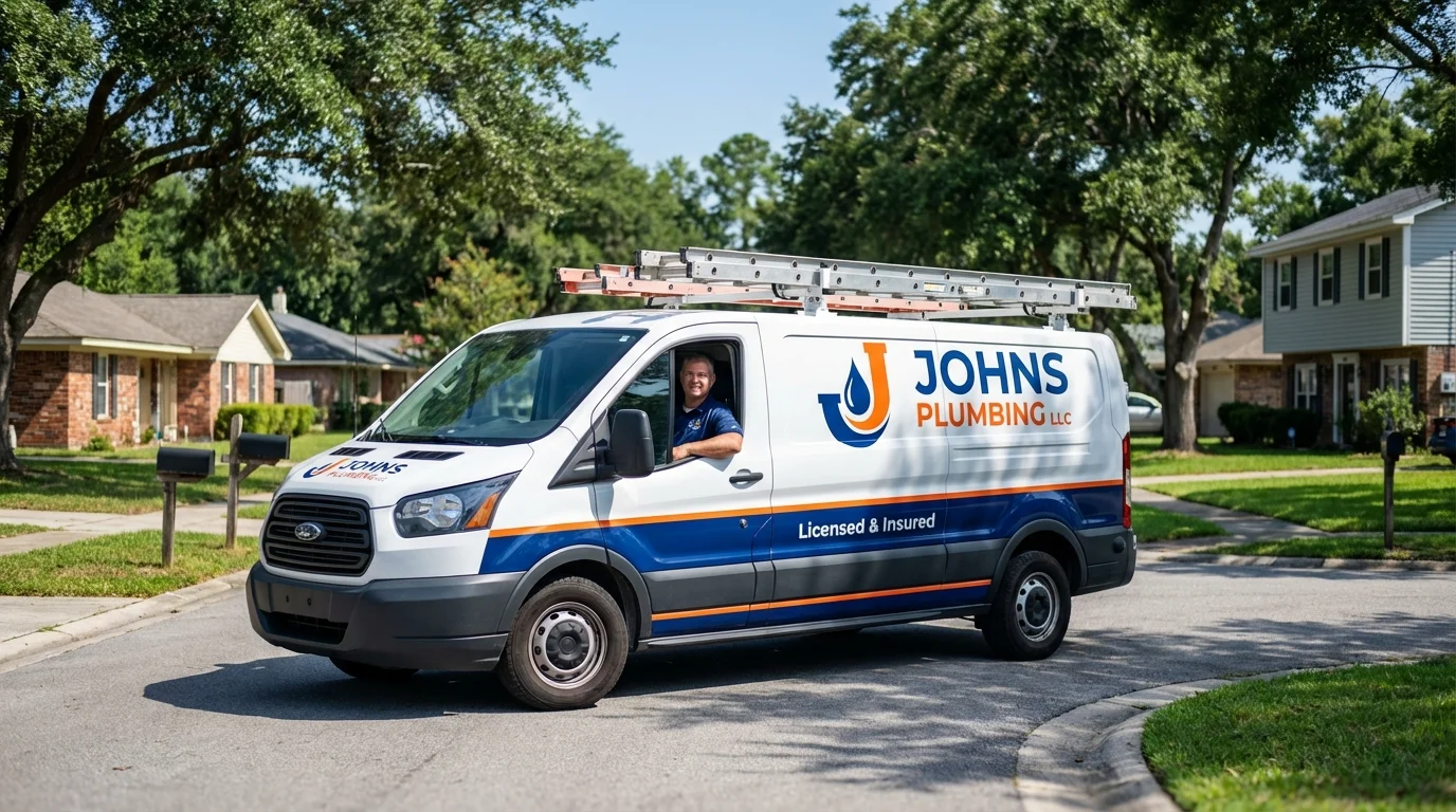 Johns Plumbing LLC service van in Richwood, OH