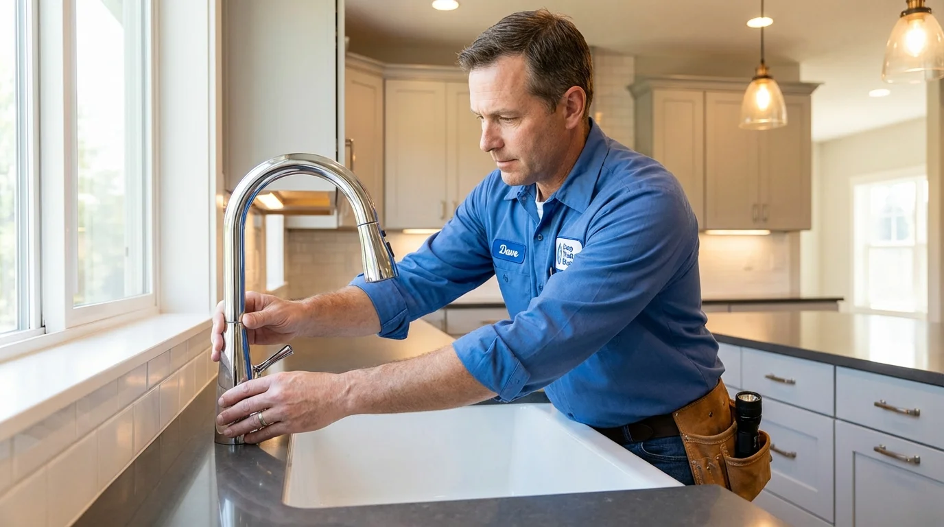 Kitchen faucet installation by Johns Plumbing LLC in Richwood